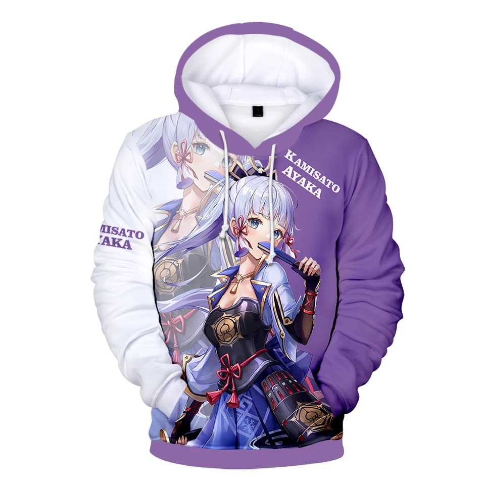 

Genshin Impact 3D Prints Hoodies Kamisato Ayaka Unisex Long Sleeve Hooded Sweatshirt Women Men Casual Fashion Clothes