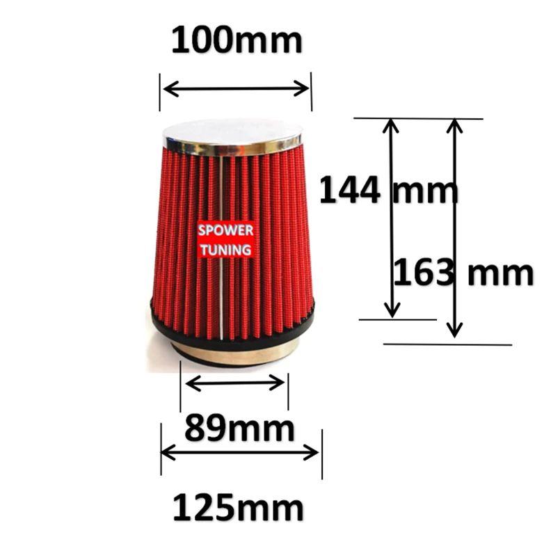RED 3.5/" Inches Inlet Cold Air Intake Cone Dry Type TRUCK FILTER For Pontiac