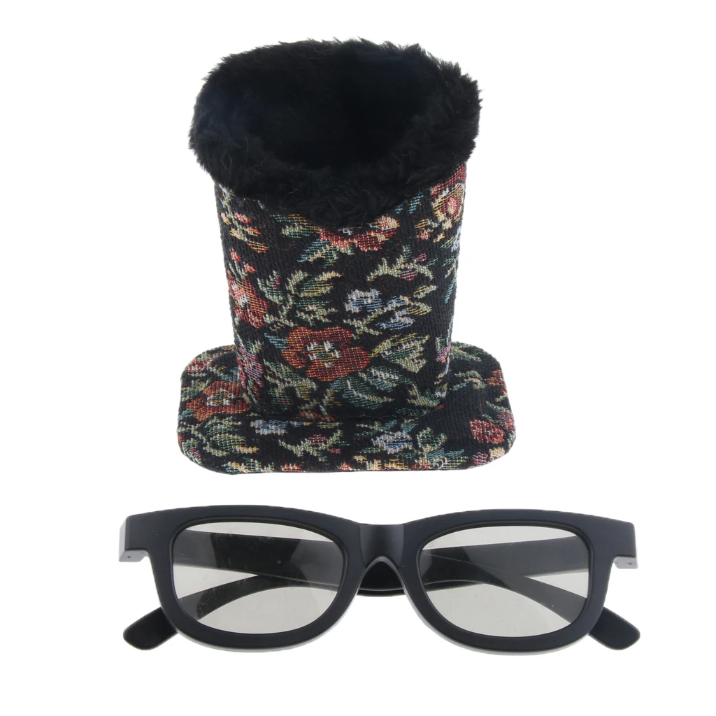 Anti-Scratch Plush Lined Eyeglasses Sunglasses Eyewear Holder Cases Cotton Upright Desk Organizer for Home Office School