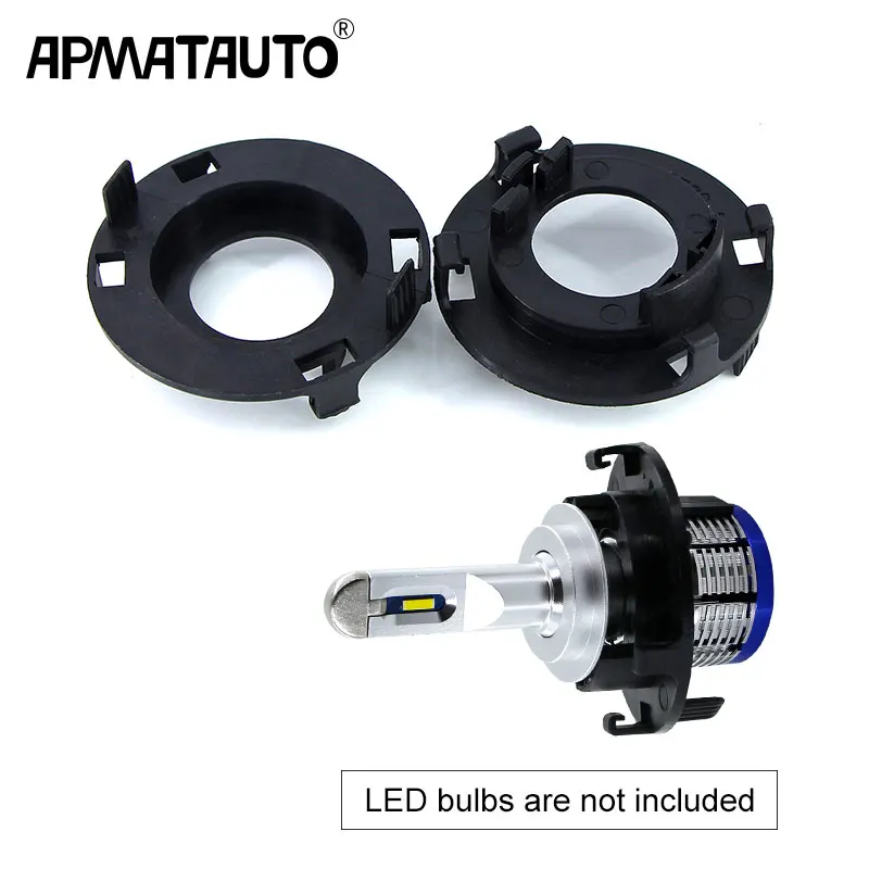 2Pcs H7 For LED Bulbs Headlight Holder Conversion Light Adapter Lamp