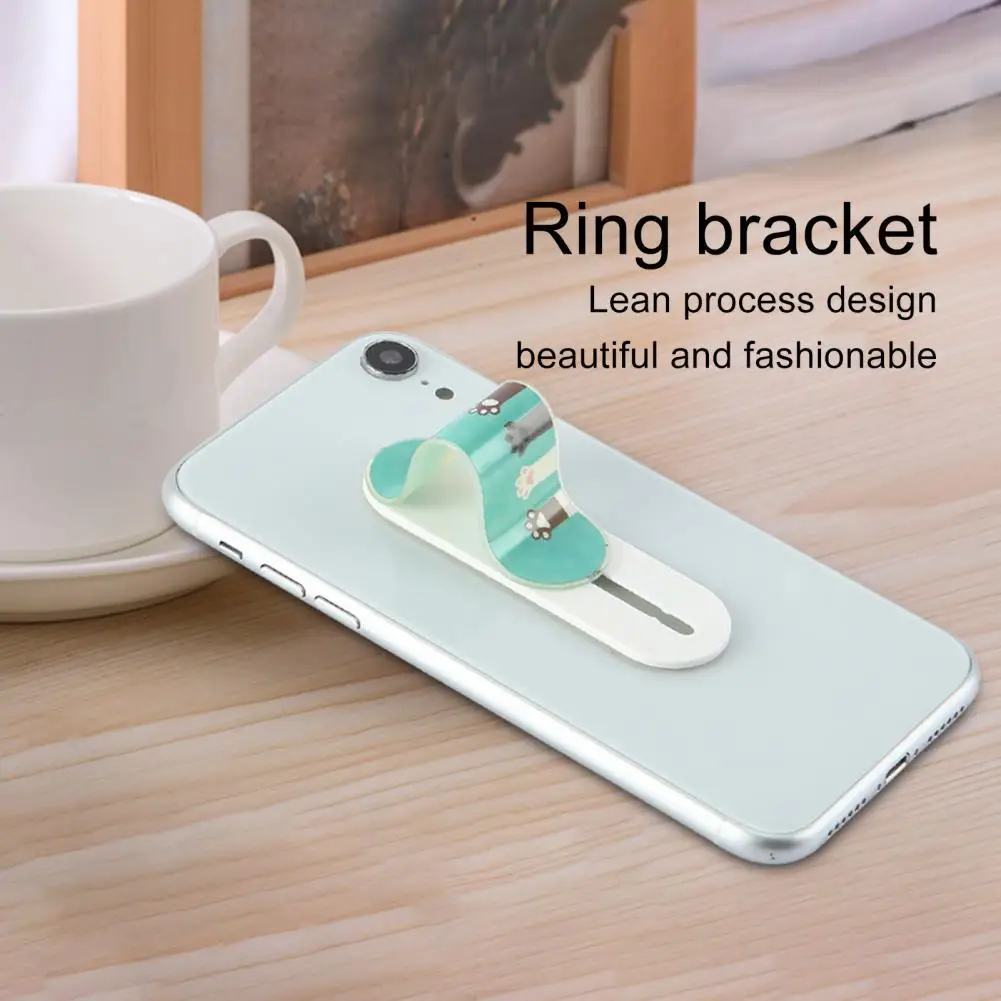 Cat Paw Flower Pattern Portable U Shaped Multi Band Finger Ring Holder Mobile Phone Grip Stand with Back Sticker for Desktop | Мобильные