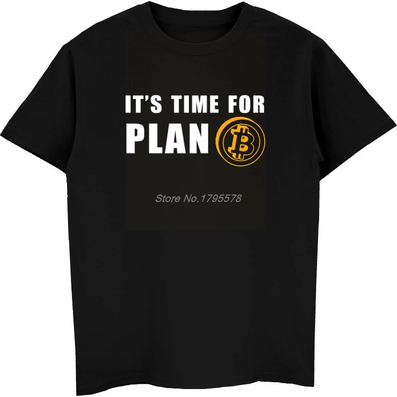 Время для плана Биткоин BTC криптовалюта Футболка короткий рукав на заказ