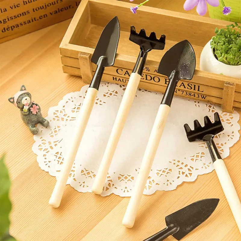 3PCs/Set Home Gardening Tool Set Balcony Home-grown Mini Digging Suits Three-piece Shovel Rake Planting Tools Combination 3PCs/Set Home Gardening Tool Set Balcony Home-grown Mini Digging Suits Three-piece Shovel Rake Planting Tools Combination