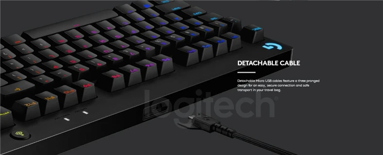 Logitech G Pro Wired Gaming Mechanical Ergonomic Keyboard LIGHTSYNC RGB Backlight12 Programmable F-Key Macros Gx Clicky Switches