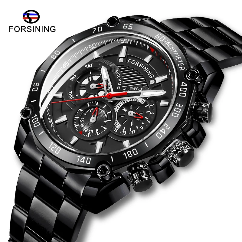 

Fashion FORSINING Designer Men Automatic Mechanical Watches Genuine Stainless Steel Luxury Brand Waterproof Luminous Hands Clock