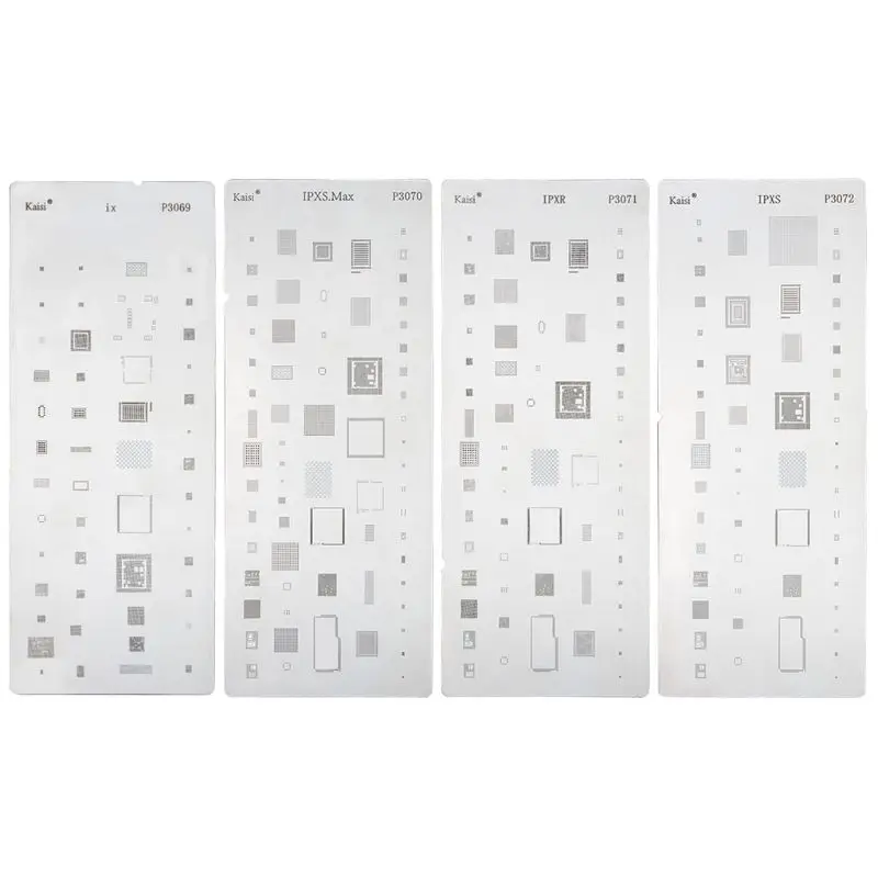 

4PCS IC Chip BGA Reballing Stencil Kits Set Solder Template for iPhone XS/XS Max XR/XR/X iPad Motherboard