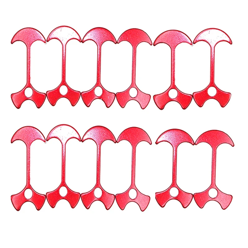 

12 Piece Deck Road Camping Fish Bone Nail Rope Buckle Tent Wind Rope Fish Bone Nail Aluminum Alloy Anchor Buckle Umbrella Rope