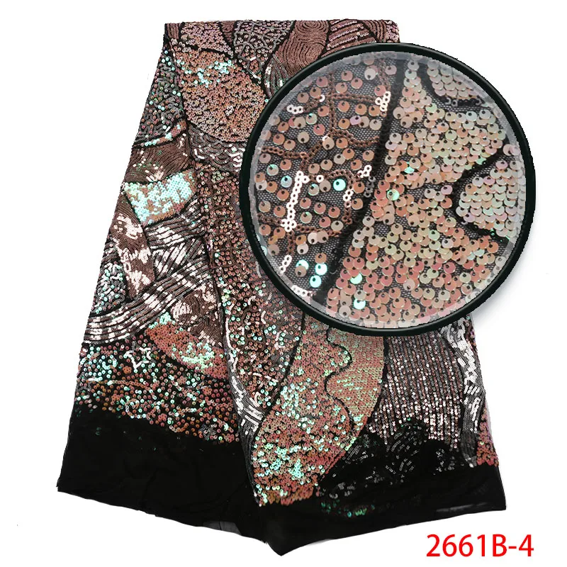 

Sequins Lace Fabric African Laces 2019 High Quality Beautiful Embroidered Sequins Tulle Lace Fabric For Wedding AMY2661B