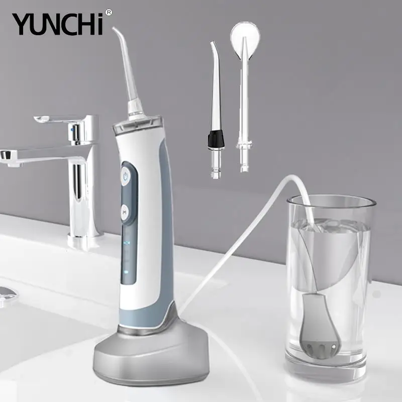 

Electric Oral Irrigator Tongue Cleaner Portable Water Flosser 140 PSI Pressure Magnetic Indcutive USB Charge 4 Modes FDA Cleared