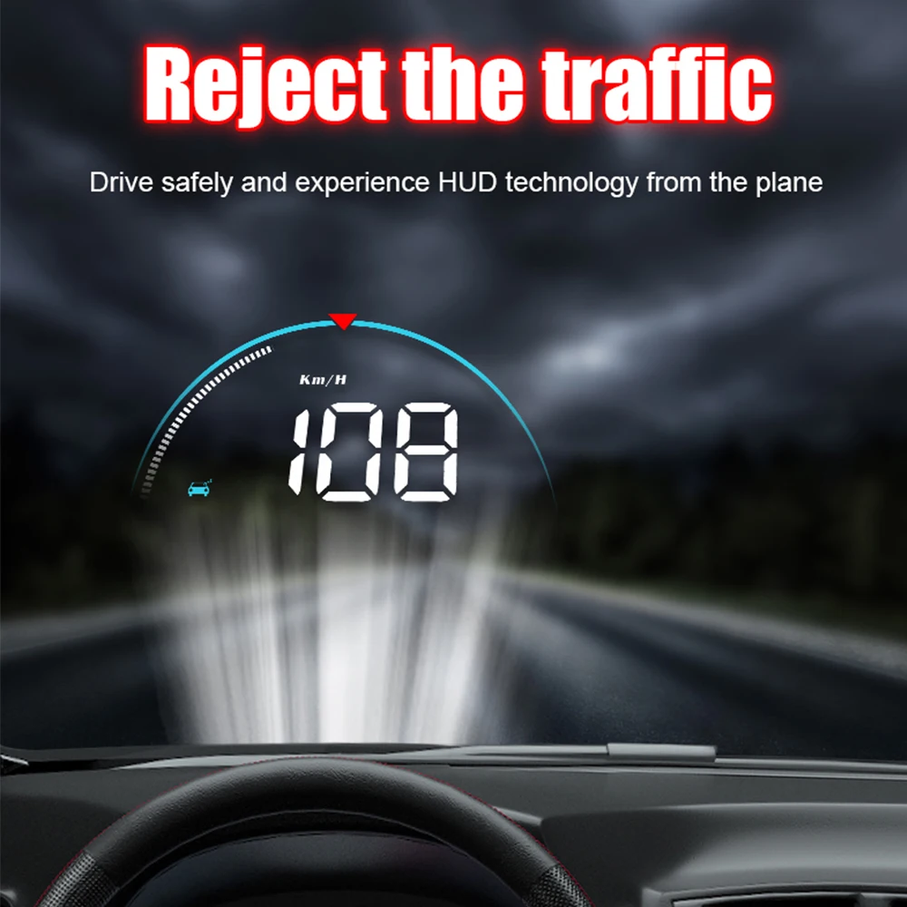 Автомобильный цифровой проектор M8 Hud Obd2 система Предупреждение о превышении скорости напряжение Obd Универсальный сигнал тревоги об/мин дисплей