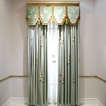 

Modern Chinese Simple Full Sunshade Fabric Curtains for Living Dining Room Bedroom.