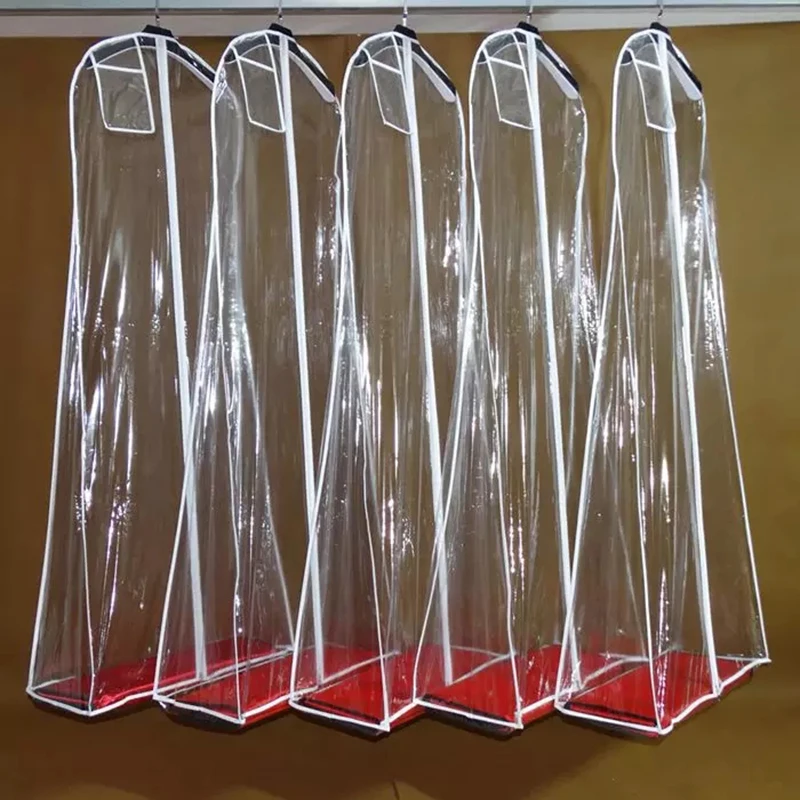 

MYYBLE 180cm Cheap Wholesale Transparent Solid For Wedding Dress Dust Cover Extra Large Waterproof PVC Clothing Garment Bags