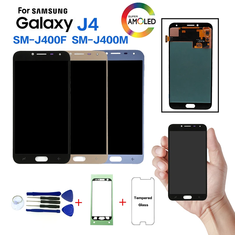 AMOLED для samsung J4 J400 дисплей ЖК-экран Замена для samsung J4 SM-J400F SM-J400G ЖК-дисплей экран модуль