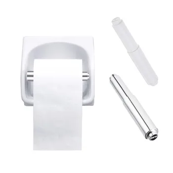 

Hot Sell Convenience Flexible Bathroom White Plastic Paper Roll Holder 15cm Insert Toilet Spindle Spring Replace Parts 3pcs