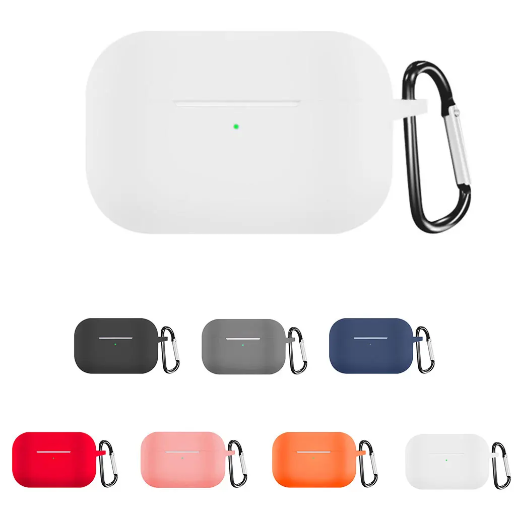 

Bluetooth Earbuds Case Wireless Earphone Shockproof Silicone Protective Cover with Carabiner Replacement for Airpods