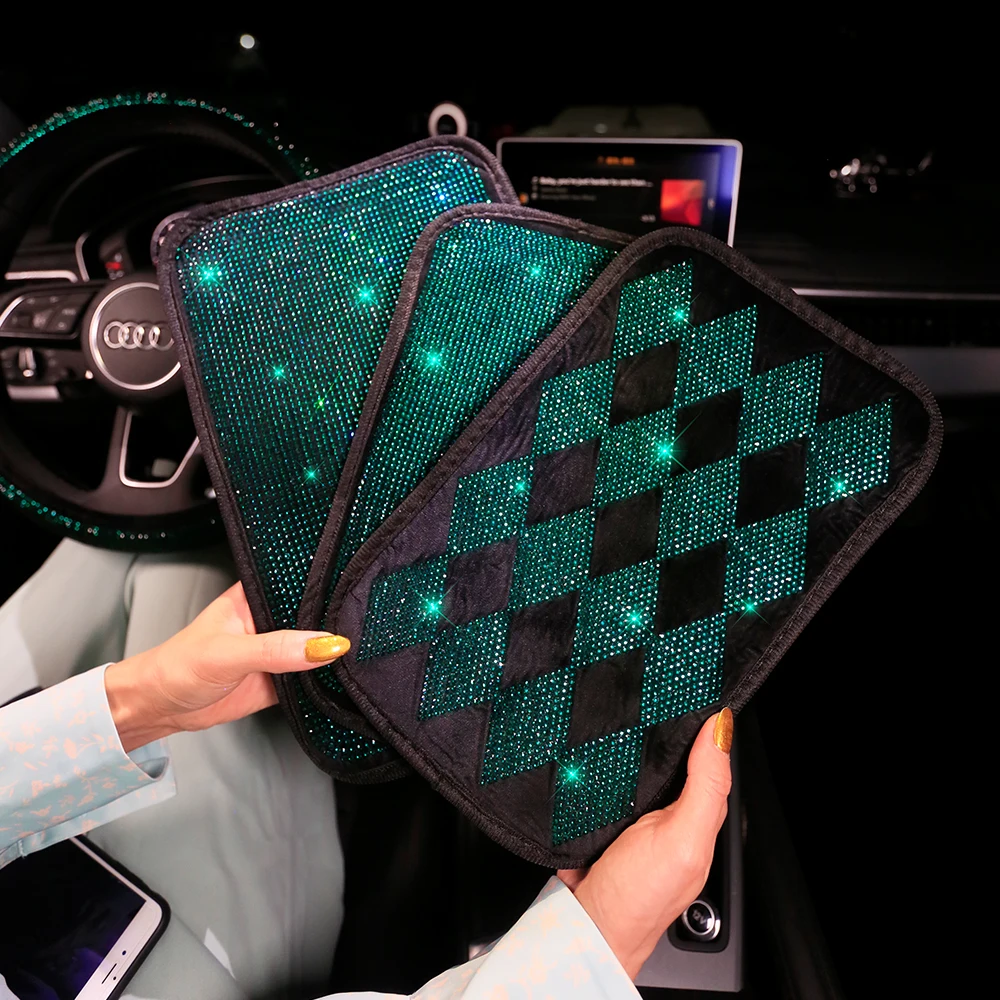 Auto-Armlehnen-Abdeckung für Frauen, Blau Diamant Strass Bling Auto-Zubehör  Auto-Dekor Muttertagsgeschenk für Frauen