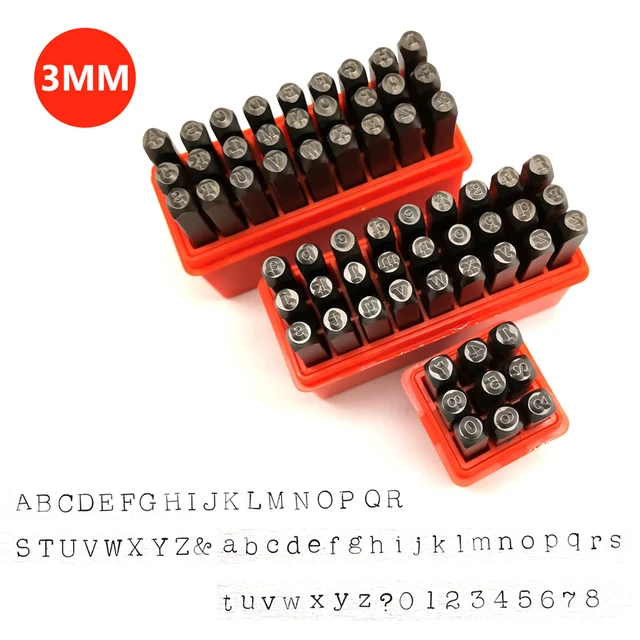 Free shipping 2mm 3mm Letter number Punch Set alloy steel metal