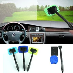 1 pçs destacável limpador de janela automático escova de limpeza de microfibra limpador de limpeza escova com almofada de pano ferramenta de limpeza do carro