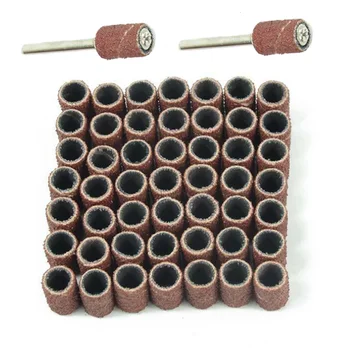 

100pcs 80 Grit Sander Sanding Drum Sleeves + 2pcs Mandrels Rotary Home Tools