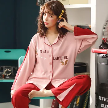

Women Clothes for Autumn winter Pajamas Sets Sleepwear Lovely Rabbit Pijamas Mujer Long Sleeve Cotton Sexy Pyjamas Female