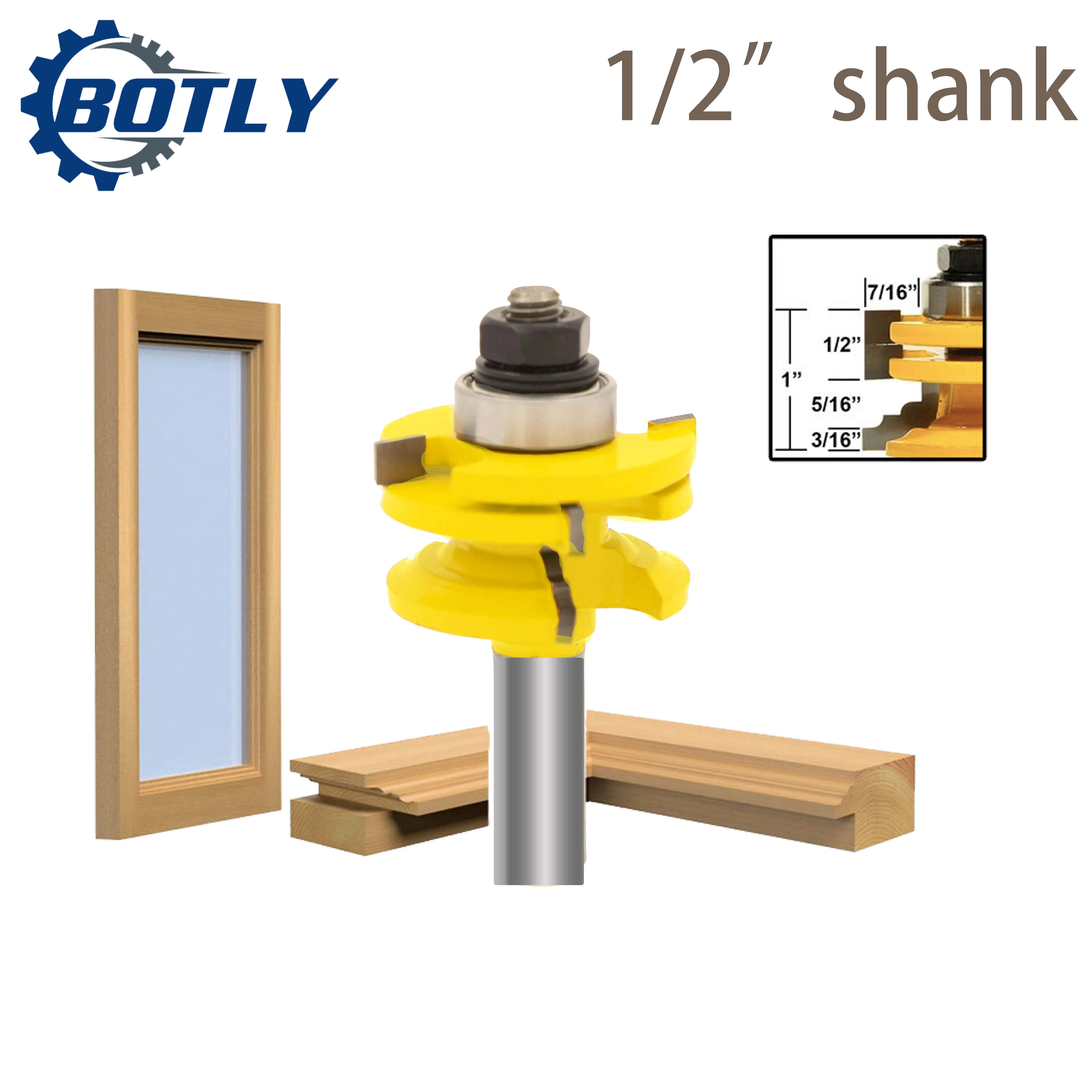 

1/2"Shank router bits for wood Glass Door Rail & Stile Reversible Router Bit Woodworking Milling Cutting for Wood Tool Bits