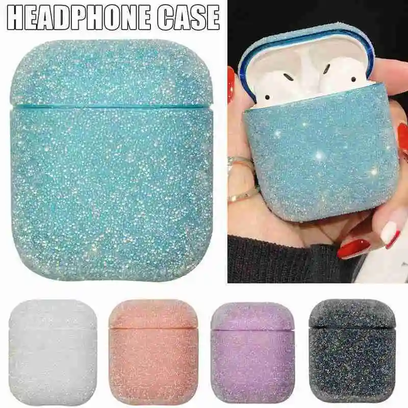 Прозрачный Блестящий жесткий чехол для гарнитуры Bluetooth Airpods 1/2/3 креативный