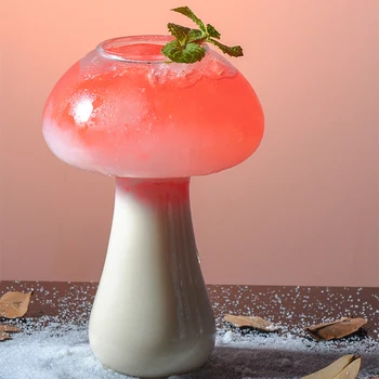 

3Pcs Mushroom Cocktail Glass Molecular Gastronomy Bar Rectification Bartender Special Beer Wine Glasses Goblet Cooler Cup Tipsy