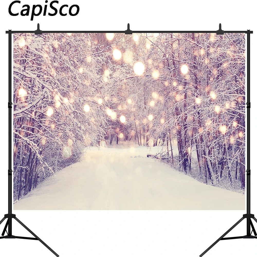 

Фон для фотосъемки Capisco winter wonderland с блестящим лесом, рождественской елкой, снегом, фотосессия Фотостудия