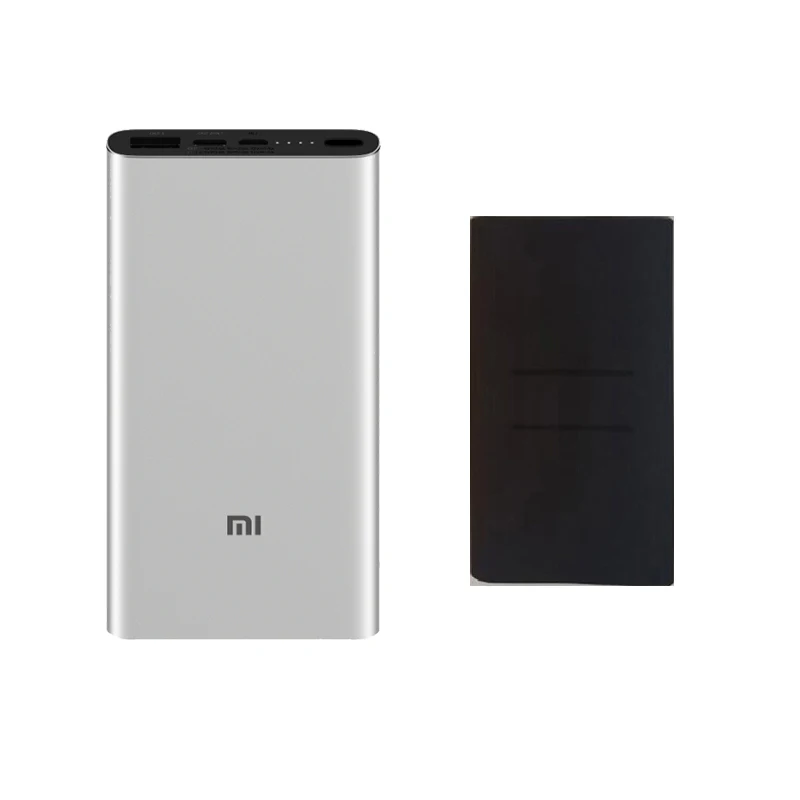 Silver add Black 10000 мАч Xiaomi Mi внешний аккумулятор 3 PLM12ZM Двусторонняя Быстрая зарядка USB-C Двойной вход двойной выход 10000 мАч Внешний аккумулятор для iPhone 11 Pro - Цвет: Silver add Black