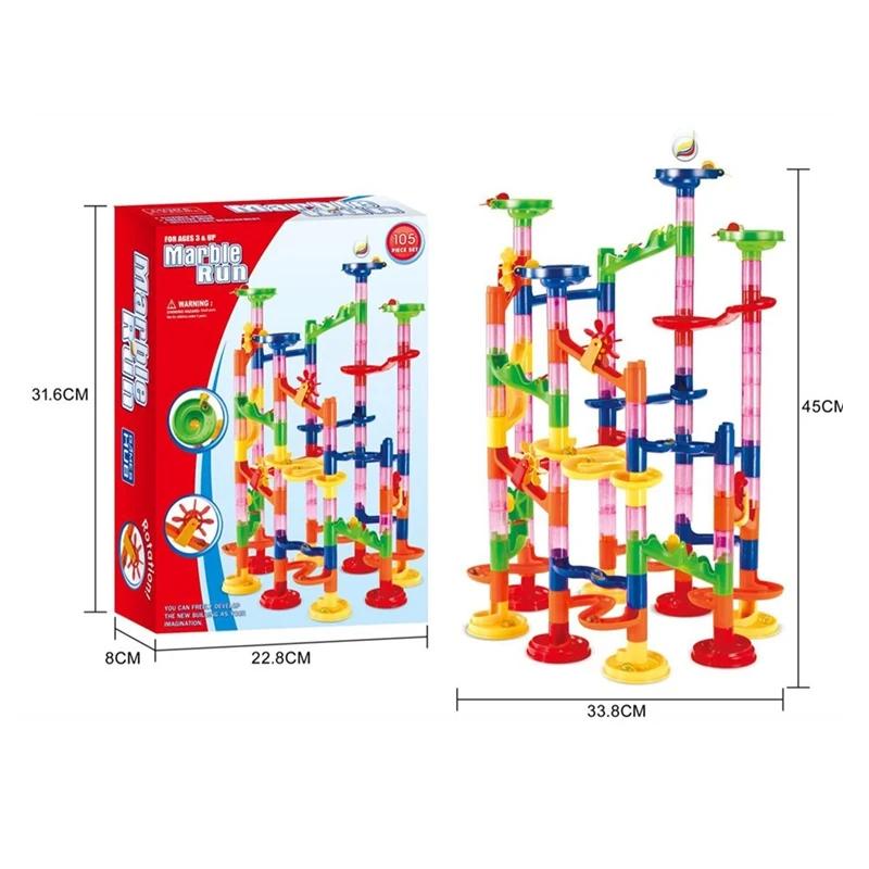 105 шт./компл. детей 3D строительные блоки трубопровода гоночной трассе рулон мяч Мрамор запускает игры игрушки подарки для детей