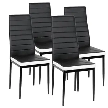 

4Pcs/Set 3 Color Dining Room Furniture Dining Chair PU Synthetic Leather Pad Cushion Metal Stainless Legs Bar Chair HWC