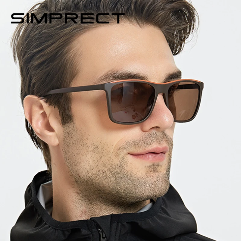 Мужские солнцезащитные очки SIMPRECT TR90 поляризованные с защитой UV400 в стиле ретро