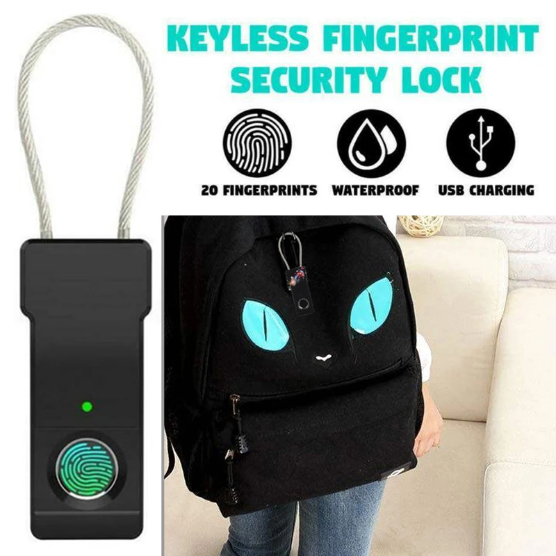 Padlock | Smart Fingerprint Biometric Doorlock For Door Box Bag Waterproof New
