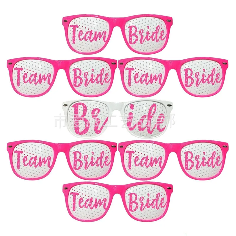 1pcs Bachelorette Hen Party Supplies BrideTeam Bride Glasses Wedding Party Decor Night Party Bridal Themed Favors DT9 (6)