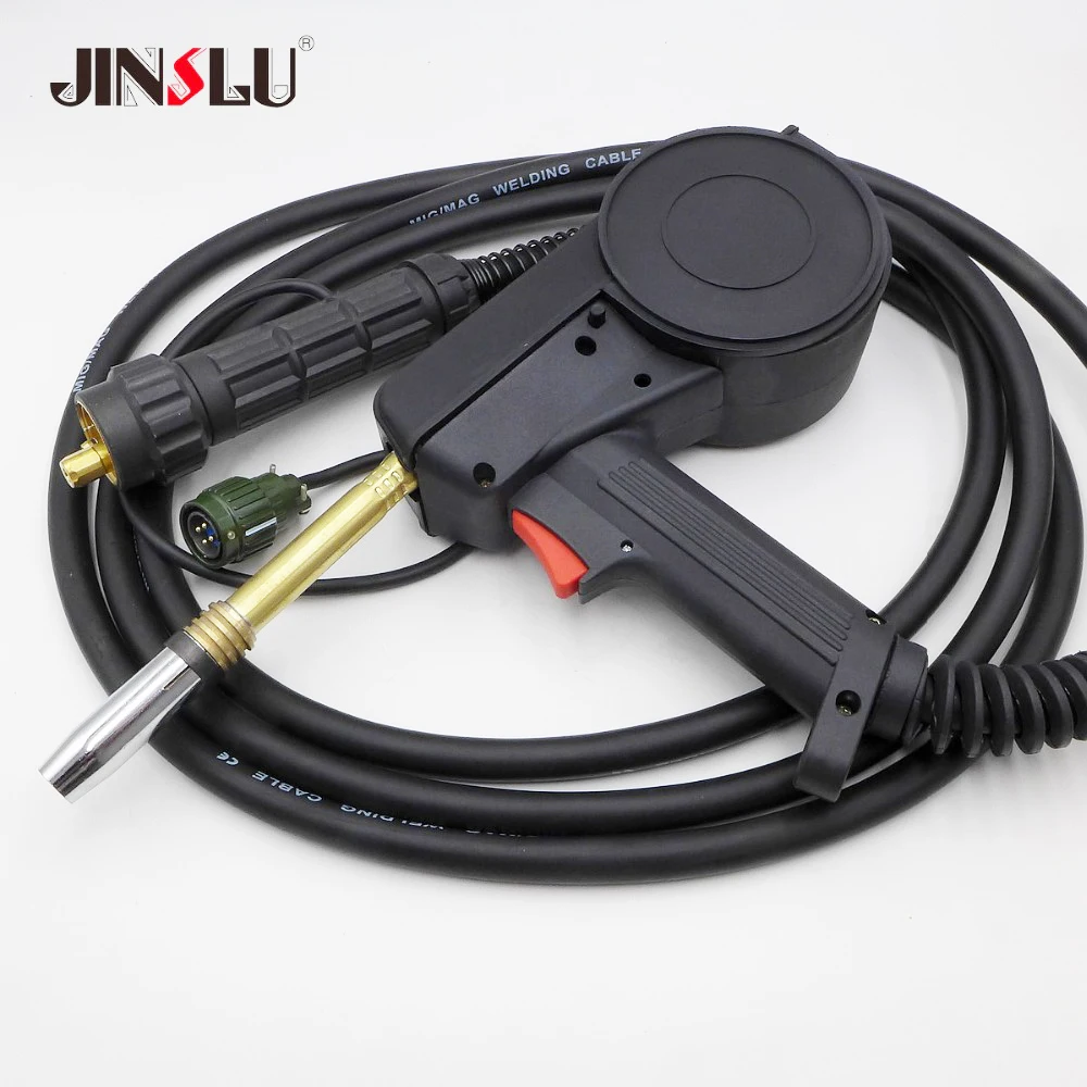 4 Meters with Euro Connection 24V DC Motor Wire Feeder Aluminum Welder Use Standard Spool 24KD MIG Welder Spool Gun