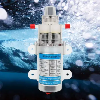 

DC 12V Water Pump 15W Miniature Diaphragm Pump Food Grade Mute Pressuriezd Self Priming Water Pump Kit With US Plug