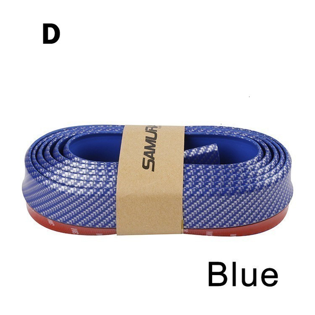 Car Bumper Protector Front Lip Carbon Fiber Rubber Car bumper Lip Mouldings Splitter Chin Body Kits Spoiler Auto Exterior