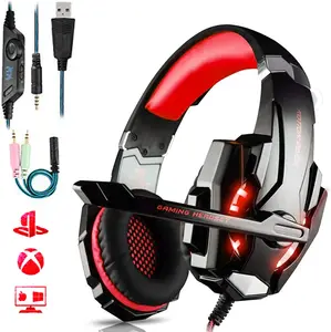 Rechen Gaming Headset Über Ohr Verdrahtete Kopfhörer 3,5mm Stereo Jack mit Einstellbare Mic & LED Licht für/Xbox one/PS4/Tablet/Laptop