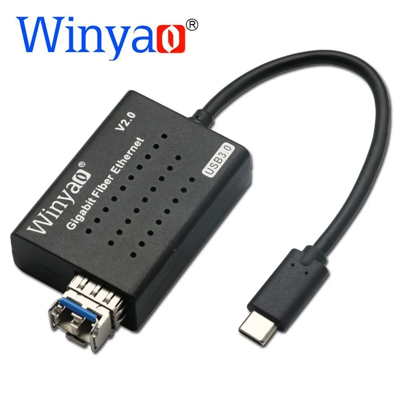 

Winyao USB1000F-LX-C USB3.1 Type-C To SFP 1000M Gigabit Fiber NIC Ethernet Network Card for PC Notebook rtl8153 media converter