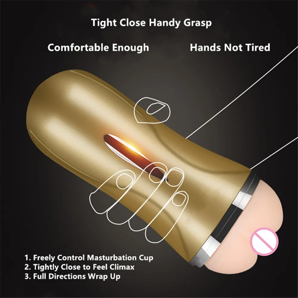 Realistic Vagina Male Masturbator Reusable Silicone Men Sex Toys Masturbator for Man Intimate Sex Products (Lubricant Free Gift)