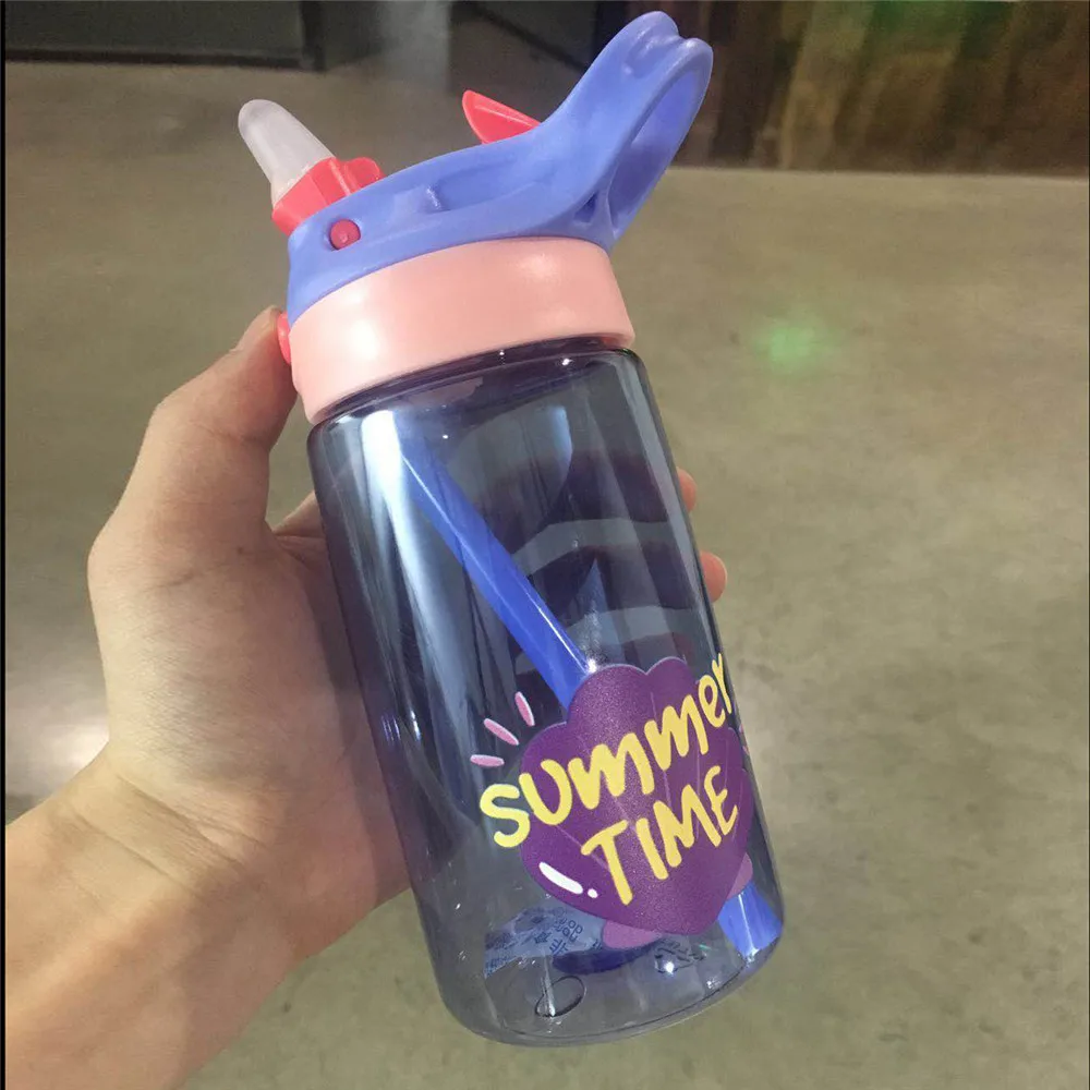 

Children Cup with Straw Sippy Cup Readily Bounce Sports hu wai bei Silicone Suction Nozzle Plastic Handle Shatter-resistant Cart
