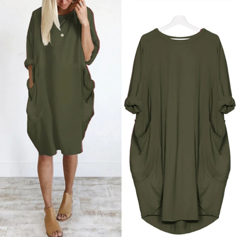 Tunic dress with pockets plus size Clearance