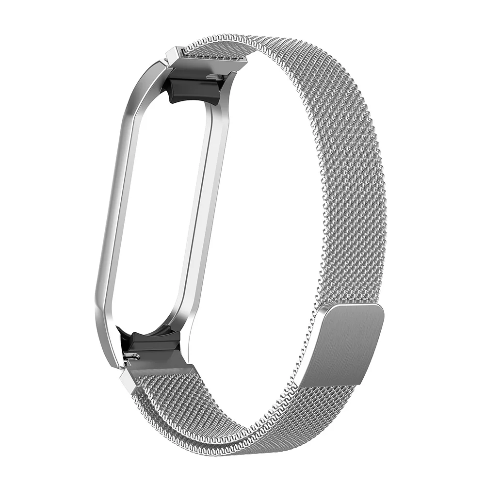Silver Металлический ремешок из нержавеющей стали для Xiaomi mi Band 4 3 mi lanese loop Bracelet для mi Band 4 Сменные аксессуары для браслета - Цвет: Silver