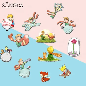 

The Little Prince Acrylic Resin Pin Fox Rose Planet Art Epoxy Icon Badges Gifts For Friends Brooch Kids Gift Decorative Jewelry