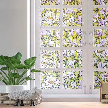 

60*200Cm Decorative Window Film Stained Glass Stickers Privacy Film Adhesive Christmas Decorations For Home Window Sticker Solar