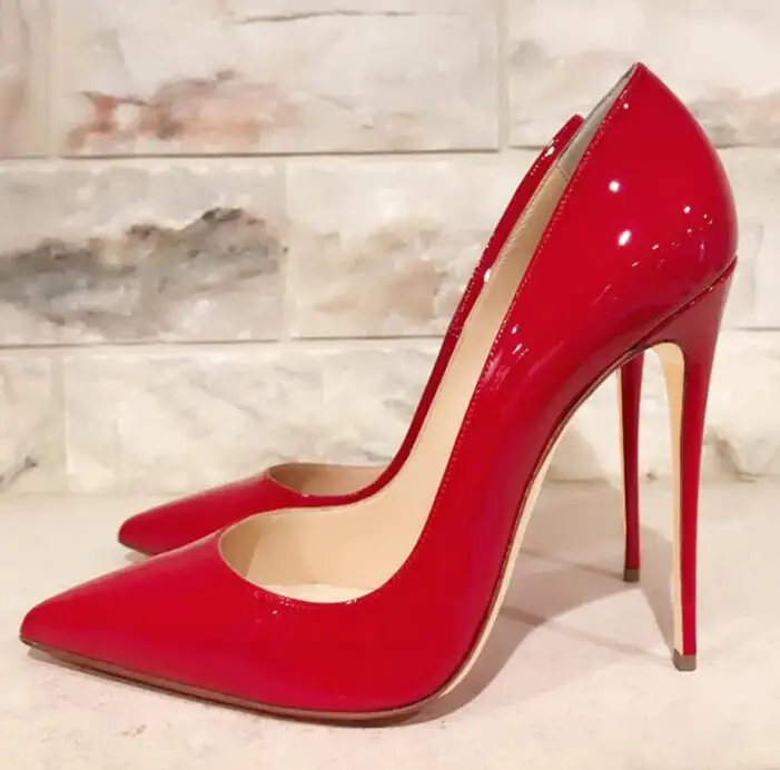 ladies red patent leather shoes