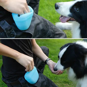 

Silicone Dog Training Treat Bags Snack Bag Doggie Pet Feed Pocket Pouch Puppy Snack Reward Waist Bag Training Behaviour