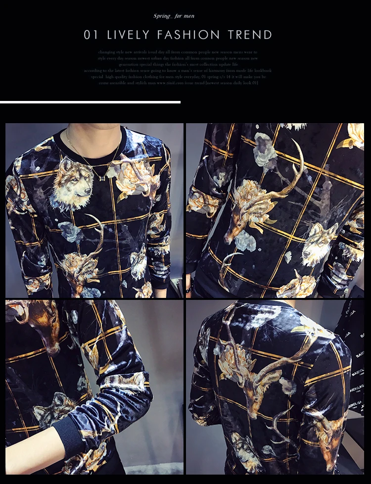 Дизайнерская футболка с принтом Homme Club Outfit, Мужская облегающая бархатная футболка с длинным рукавом и круглым вырезом, осень, роскошная мужская Велюровая футболка