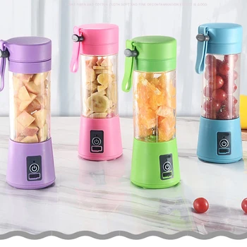 

AirGTC 380Ml Mini Usb Rechargeable Portable Electric Fruit Juicer Smoothie Maker Blender Machine Sports Bottle 4 Sharp Blades