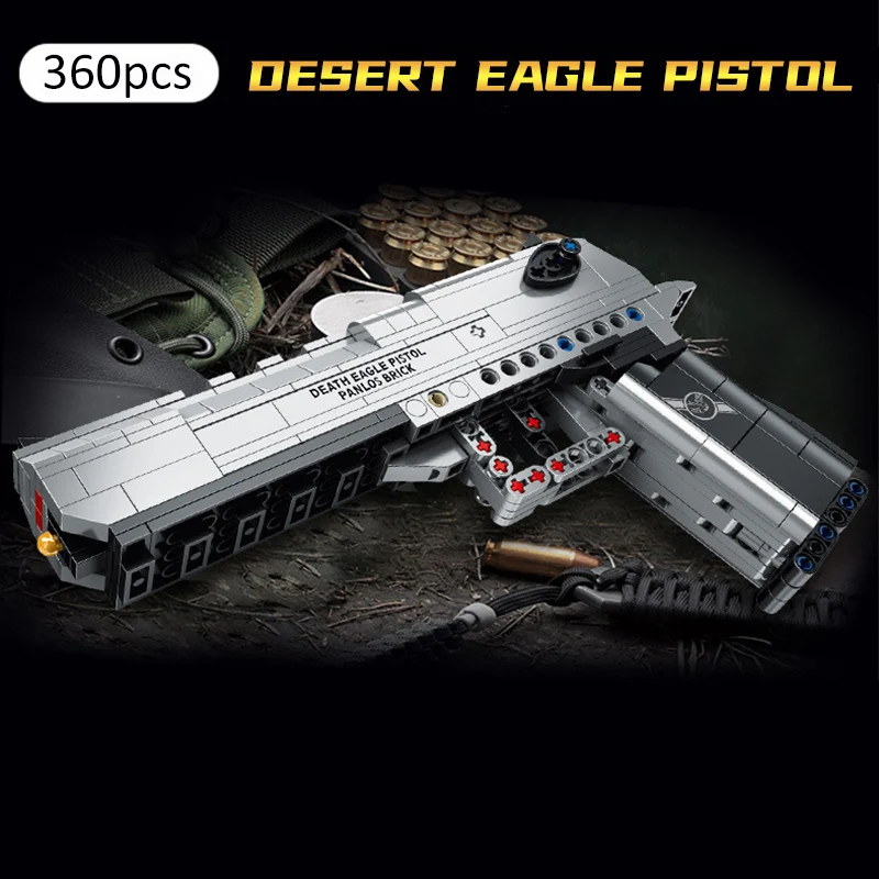 Военная серия WW2 360 шт. Пистолет Desert Eagles строительные блоки сборка модель
